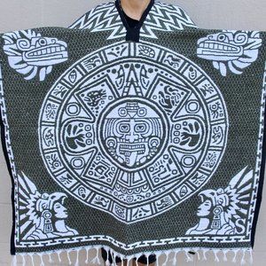 Aztec Calendar poncho Gaban de Calendario Azteca